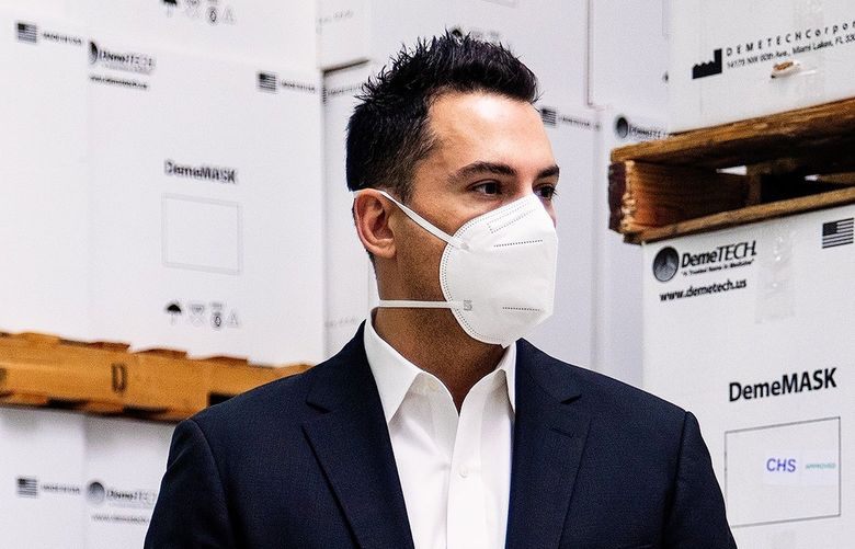 FILE — Luis Arguello Jr., vice president of DemeTech, a medical supply manufacturer, in Miami Lakes, Fla. on Feb. 5, 2021. DemeTech has laid off virtually all the employees it hired during the pandemic to make masks, and it has shut most of its mask manufacturing center. (Scott McIntyre/The New York Times)