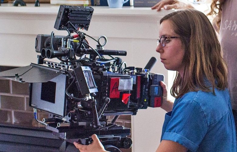Behind the scenes shot of the writer-director Corneila Duryée and her DP Alisa Tyrrill on the set of Language Arts.