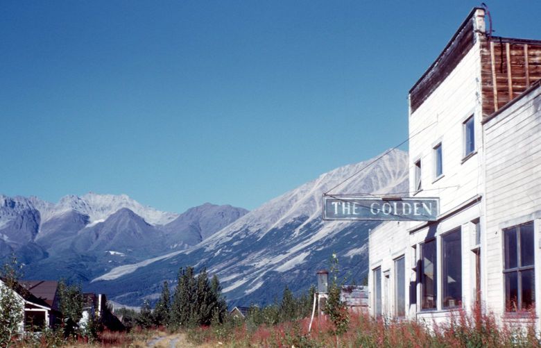 Downtown McCarthy, Alaska in 1954. Fire had cleared out a block of buildings. Credit: Bob Leitzell / Courtesy Porphyry Press
Original slug: 2 The Golden, McCarthy AK, 1954