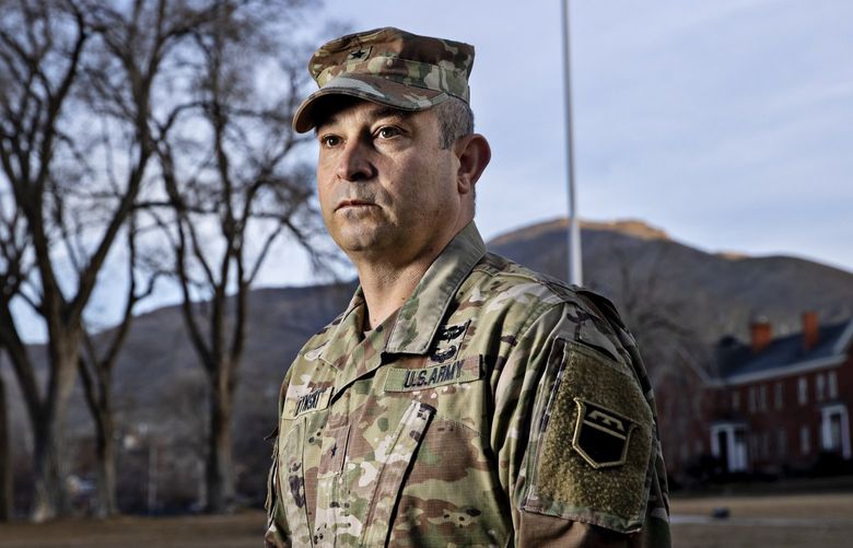 Brig. Gen. Ernest Litynski at the Stephen A. Douglas Armed Forces Reserve Center in Salt Lake City, on Thursday, Feb. 10, 2022. Litynski’s efforts to publicize his mental health issues have struck a chord within the military, where resilience is not just celebrated but part of the job description. (Kim Raff/The New York Times) XNYT47 XNYT47