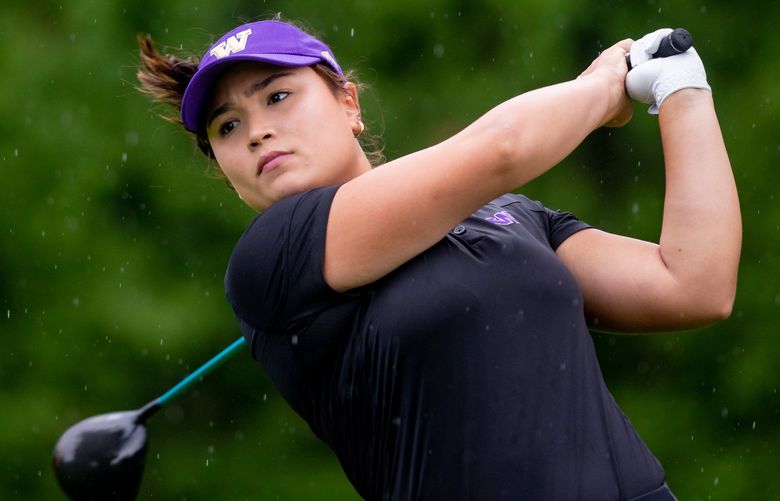 UW sophomore Camille Boyd set a team record by shooting a 14-under score in winning the Juli Inkster Invitational. The University of Washington women’s golf team plays a practice round at Broadmoor Golf Club on October 4, 2021. (Courtesy UW athletics)