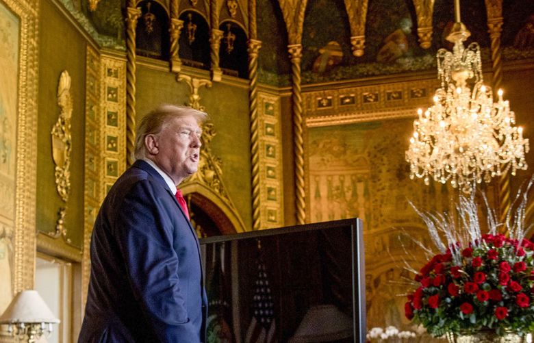 The U.S. military spent nearly $150,000 at former president Donald Trump’s properties during his time in office, including at his Mar-a-Lago Club in Florida, seen here in 2019. (Andrew Harnik / AP, File)