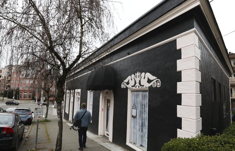 The Dacha Diner has a tuxedo look on the outside with lace curtains inside, but the food is anything but formal or expensive, Thursday, March 14, 2019 in Seattle’s Capitol Hill neighborhood. 209606