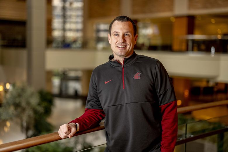 Jake Dickert was announced as WSU’s 34th head football coach in December 2021. (Daniel Kim / The Seattle Times)