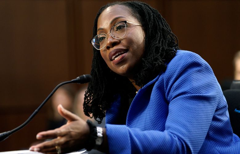 Judge Ketanji Brown Jackson testifies on the third day of her Senate nomination hearings to be an associate justice of the Supreme Court of the United States on Capitol Hill in Washington, D.C., on Wednesday, March 23, 2022.