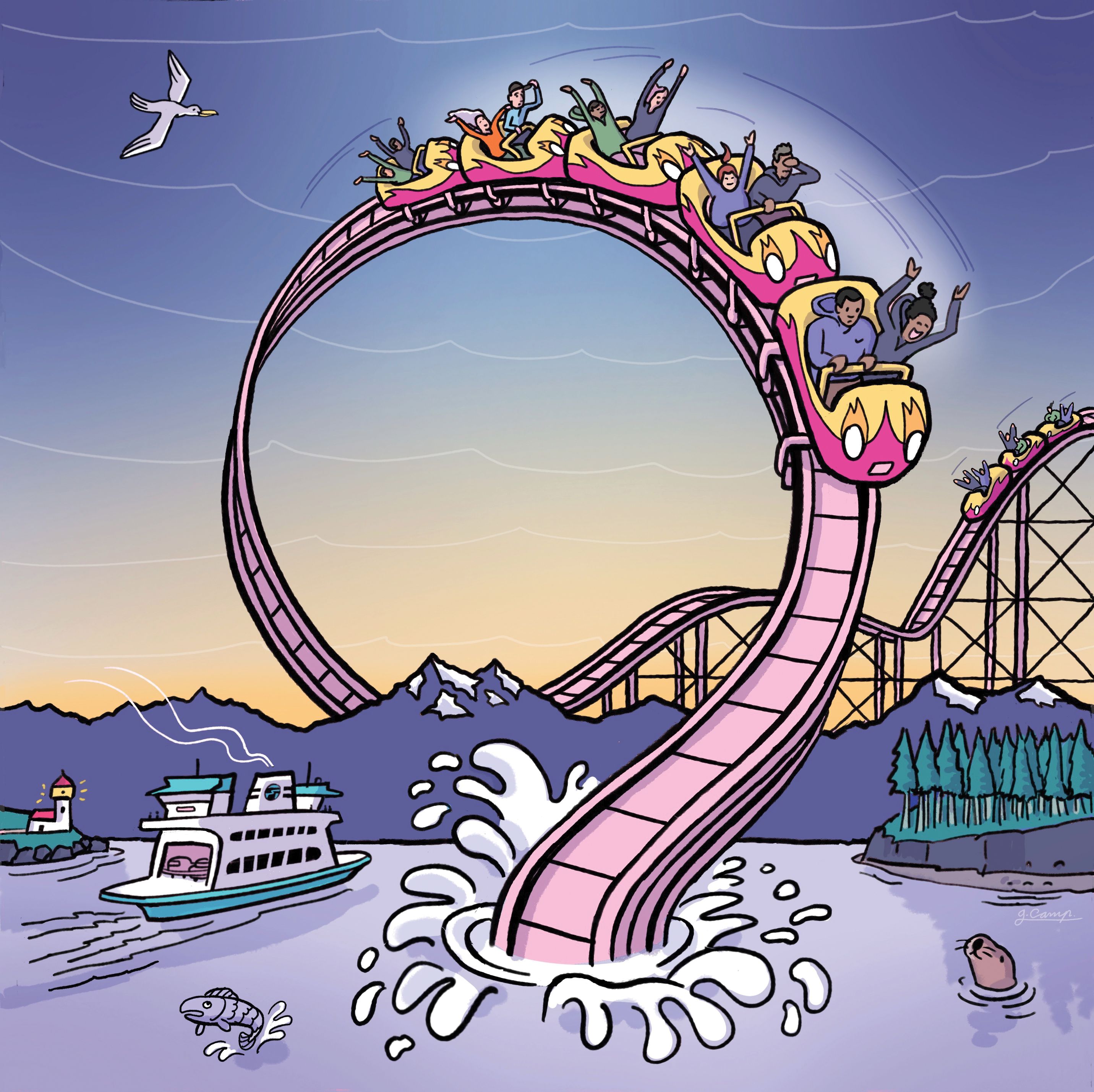 Why are there so few roller coasters in the Pacific Northwest