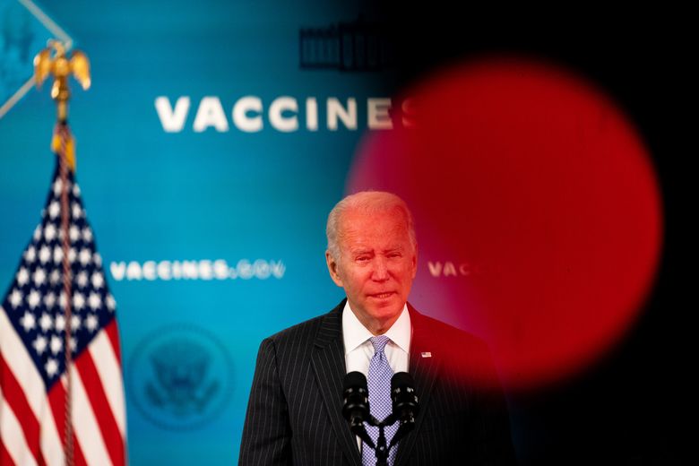 乔·拜登总统于 2021 年 11 月 3 日在白宫就授权 5 至 11 岁儿童使用 COVID-19 疫苗发表讲话。（华盛顿邮报，德米特里厄斯·弗里曼摄）。
