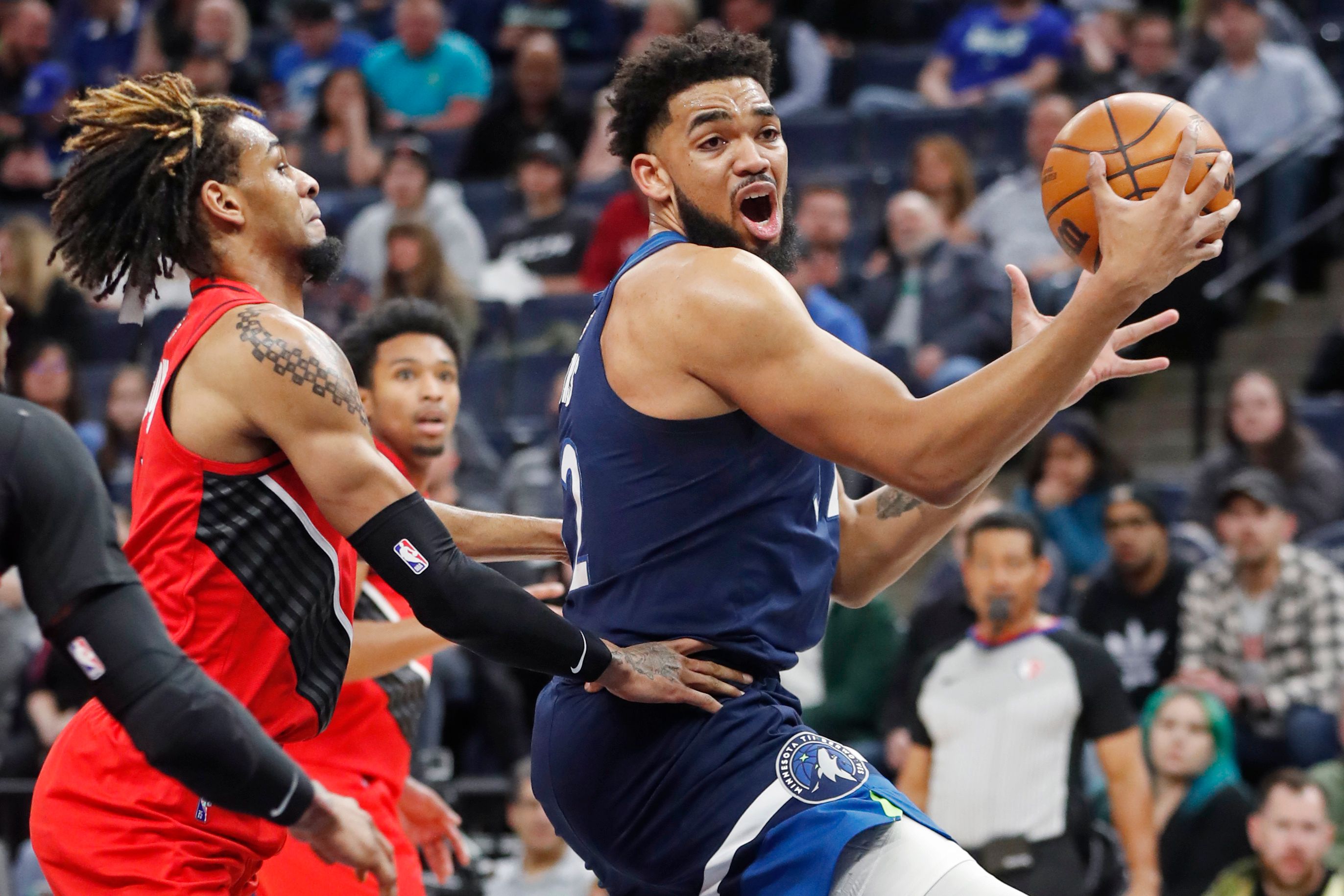 Towns Wolves rout Blazers 124 81 extend win streak to 5 The