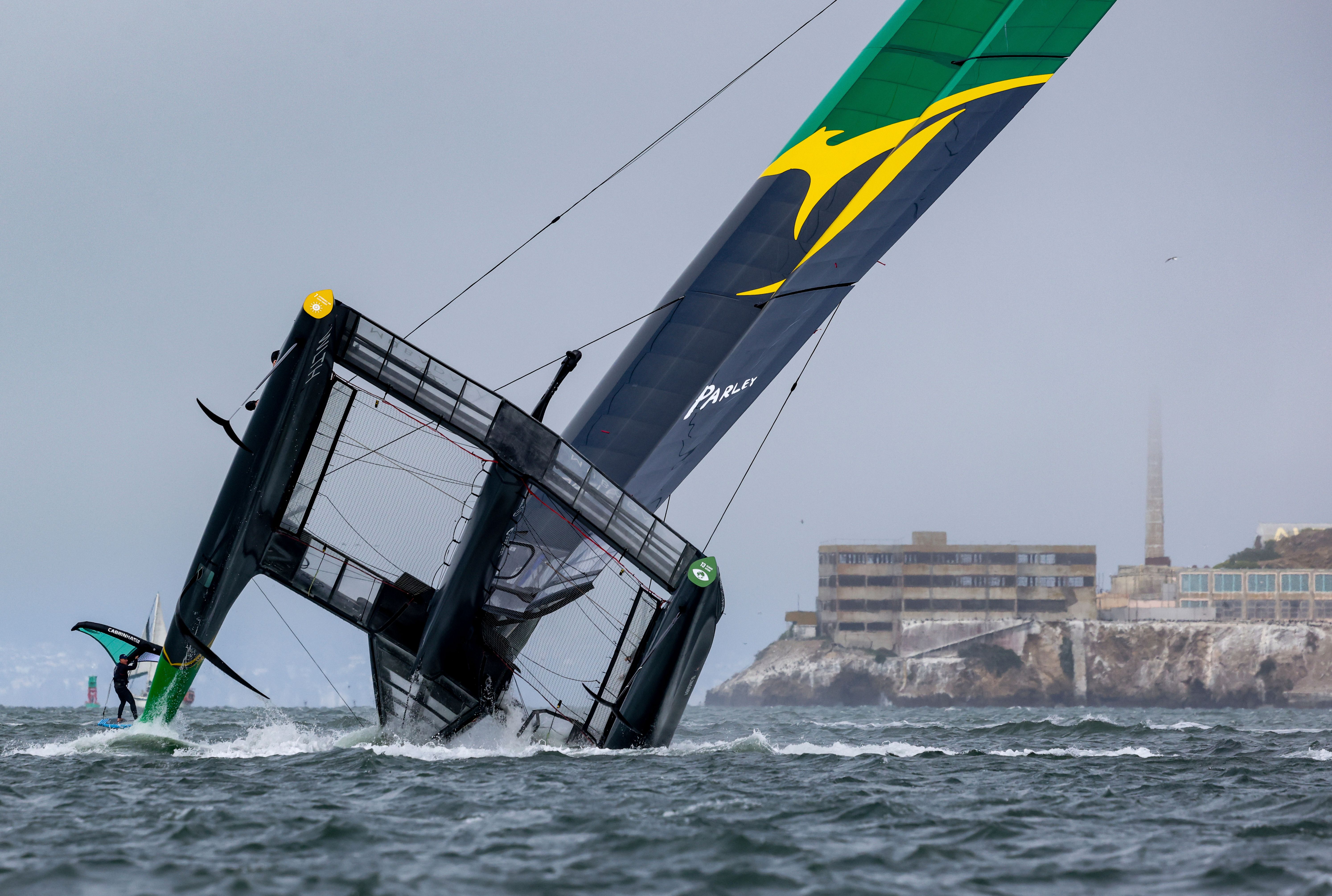 Defending SailGP champion Aussies capsize, damage wing sail | The