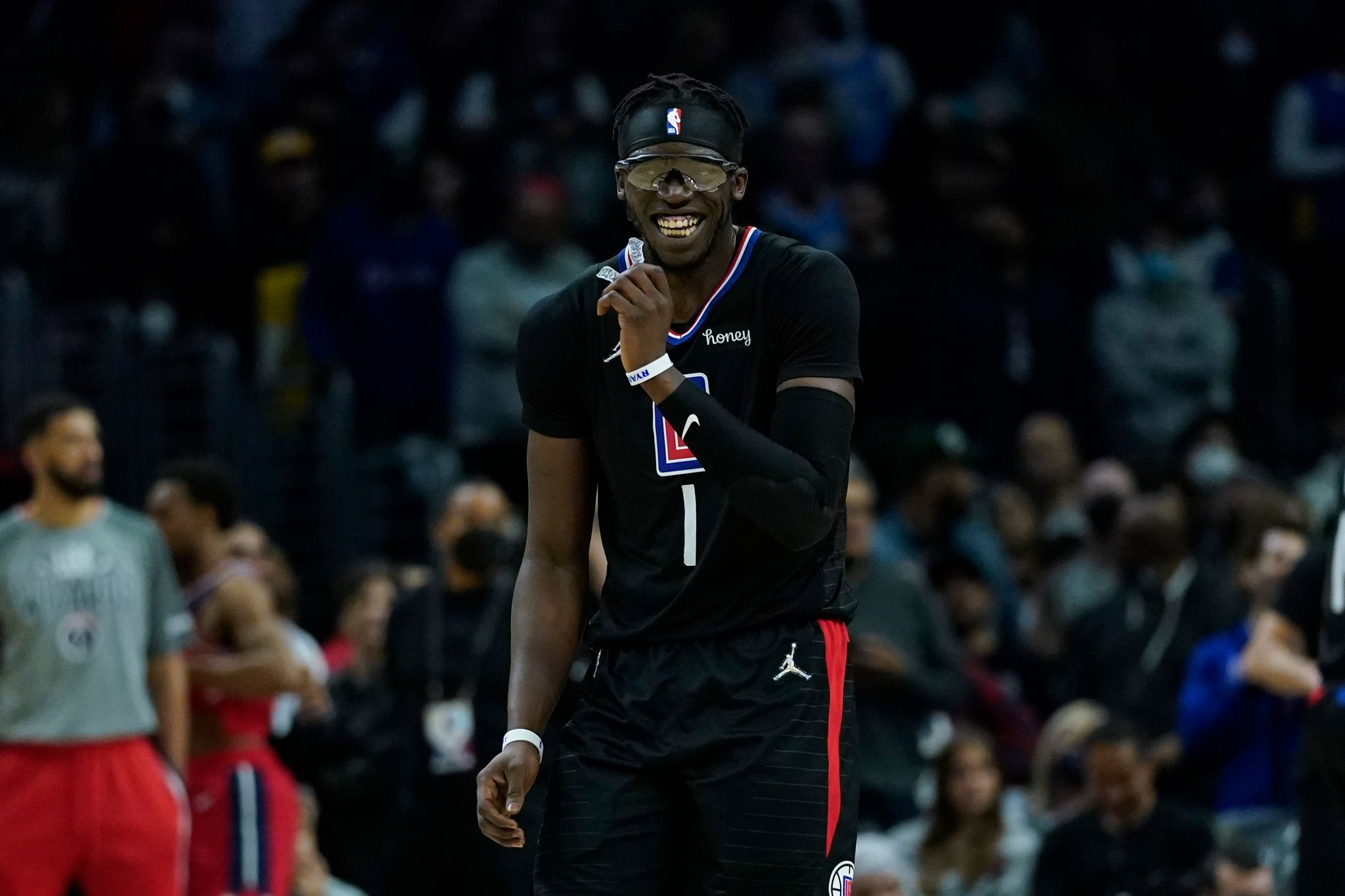 Los Angeles Clippers guard Reggie Jackson (1) shoots against San