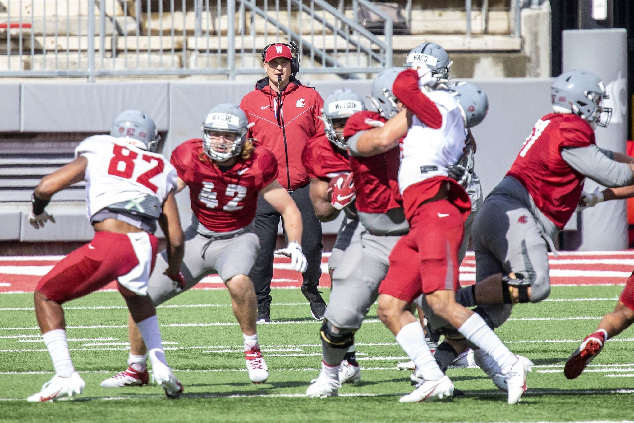 wsu Cougar footballers conduct final camp scrimmage - CougCenter