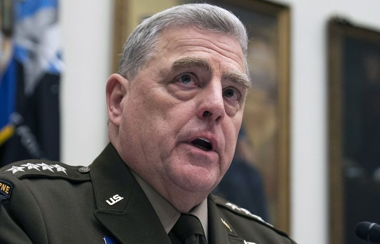 Chairman of the Joint Chiefs of Staff Gen. Mark Milley speaks during a House Armed Services Committee hearing on the fiscal year 2023 defense budget, Tuesday, April 5, 2022, in Washington. (AP Photo/Evan Vucci) DCEV116 DCEV116