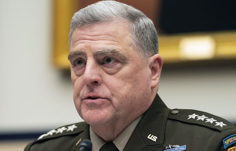 Chairman of the Joint Chiefs of Staff Gen. Mark Milley speaks during a House Armed Services Committee hearing on the fiscal year 2023 defense budget, Tuesday, April 5, 2022, in Washington. (AP Photo/Evan Vucci) DCEV113 DCEV113