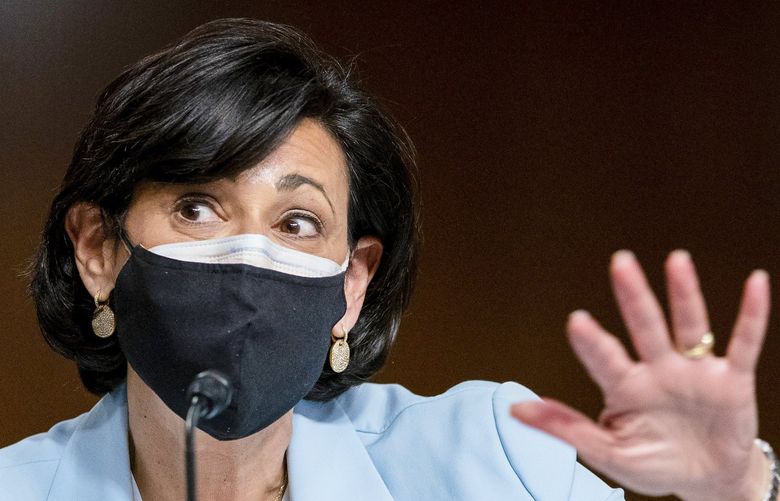 Dr. Rochelle Walensky, Director of the Centers for Disease Control and Prevention, testifies during a Senate Health, Education, Labor, and Pensions Committee hearing to examine the federal response to COVID-19 and new emerging variants, Tuesday, Jan. 11, 2022 on Capitol Hill in Washington. (Greg Nash/Pool via AP) WX406