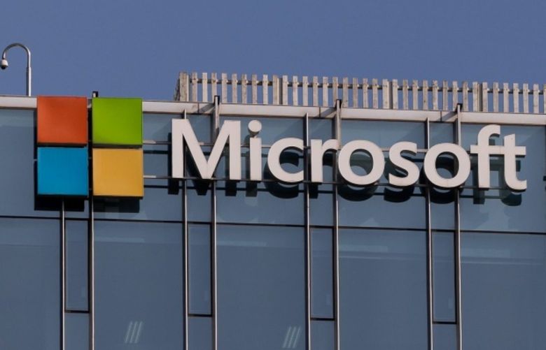 Microsoft signage in Seoul, South Korea, on Sept. 30, 2021.