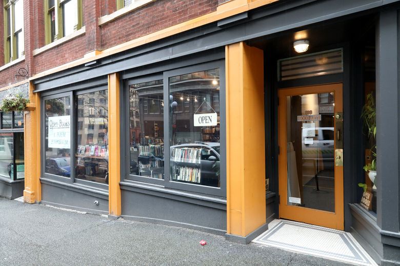 Open Books’ new location is at 108 Cherry St. In Seattle’s Pioneer Square neighborhood. (Greg Gilbert / The Seattle Times)
