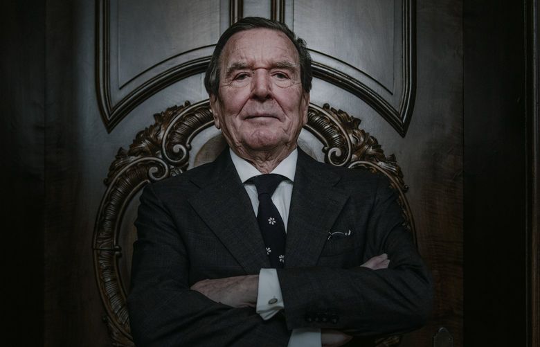 Gerhard SchrÃ¶der, the former chancellor of Germany, at his home in Hannover, April 14, 2022. SchrÃ¶der, who is paid almost $1 million a year by Russian-controlled energy companies, has become a pariah. But he is also a symbol of Germanyâ€™s Russia policy. â€œI donâ€™t do mea culpa. Itâ€™s not my thing,â€ he said.  (Laetitia Vancon/The New York Times)



 XNYT24 XNYT24