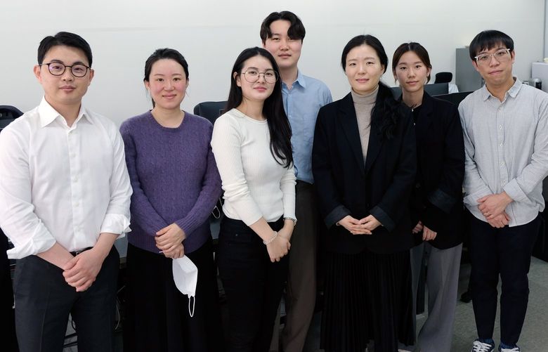 Woorion’s Seoul-based team of seven is made up of North Korean defectors and South Koreans. MUST CREDIT: Washington Post photo by Michelle Ye Hee Lee.