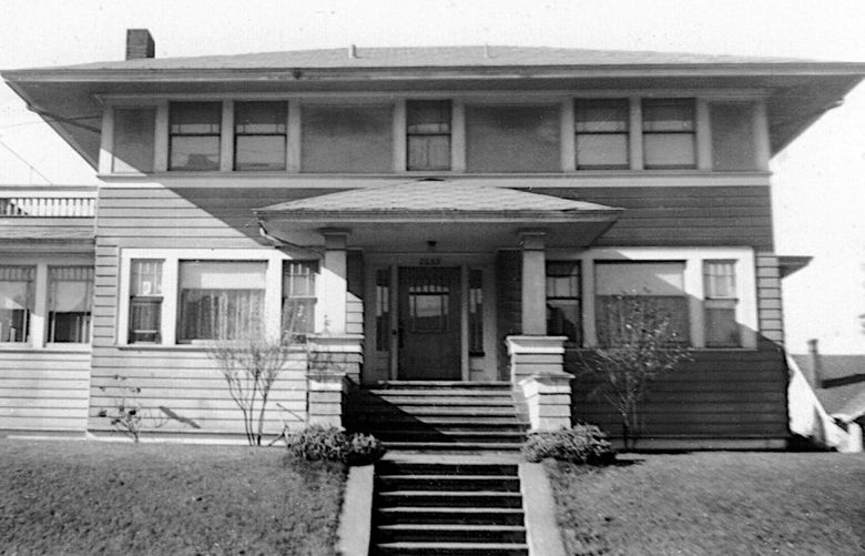 THEN1: The house at 2653 Walnut Ave. S.W. stands in 1942. Built in 1925, it was the Slate home until 1956, the Rounds home until 1985 and the Bigelow home until this spring. Clay Ealsâ€™ grandfather, Joseph Slate, maintained a vegetable garden in the grassy area at left, across Lander Street from Hiawatha Park. In 1966, the plot was split off, and a smaller house arose there the following year. Credit: Eals Family Collection