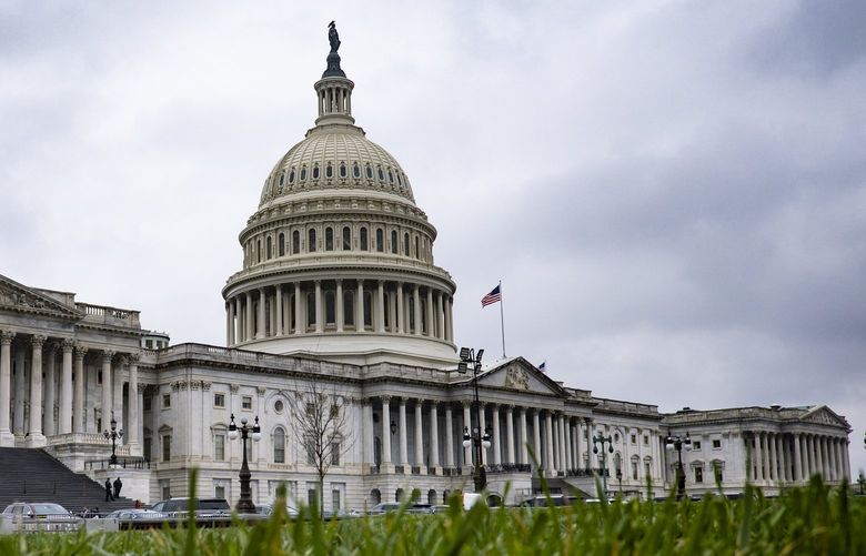 FILE – The U.S. Capitol in Washington, April 5, 2022. The House on Thursday, April 28, overwhelmingly passed legislation that would allow President Joe Biden to use a World War II-era law to quickly supply weapons to Ukraine on loan, sending the measure to Biden’s desk hours after he urged Congress to approve tens of billions of dollars’ worth of additional emergency aid for Kyiv. (Pete Marovich/The New York Times) XNYT151 XNYT151