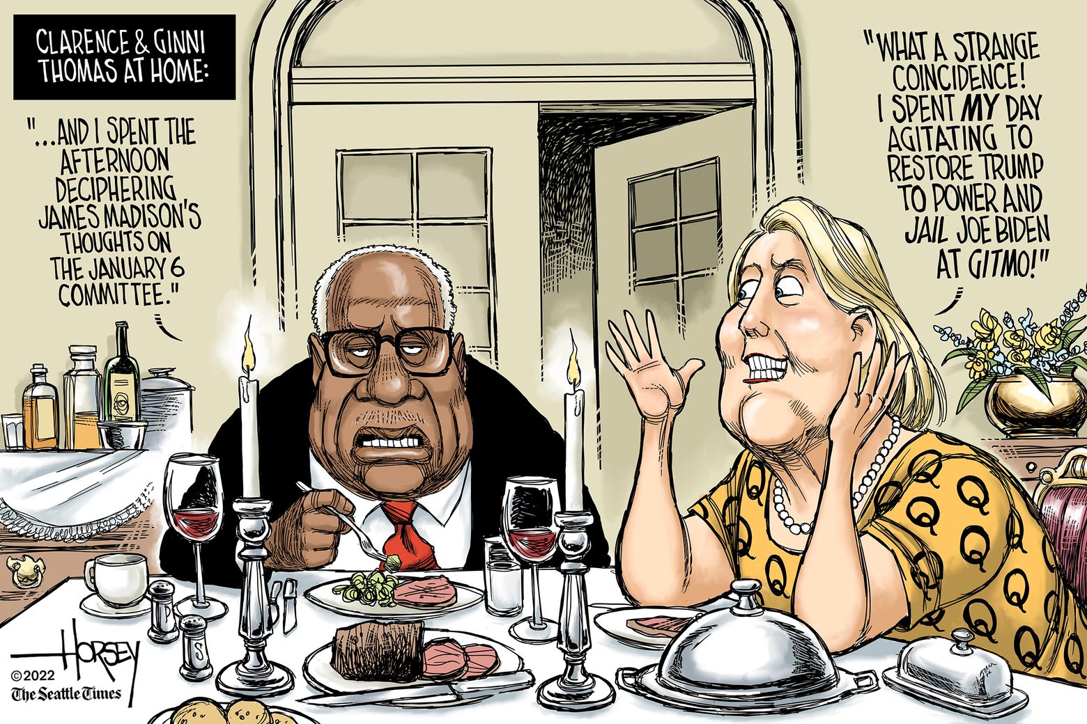 Dinner-table chitchat with Ginni and Clarence Thomas | The Seattle Times