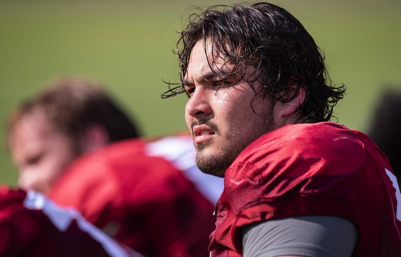 Washington State offensive lineman Konner Gomness.

The Washington State Cougars held camp at Sacajawea Junior High School in Lewiston, Idaho, Tuesday August 6, 2019. 211097