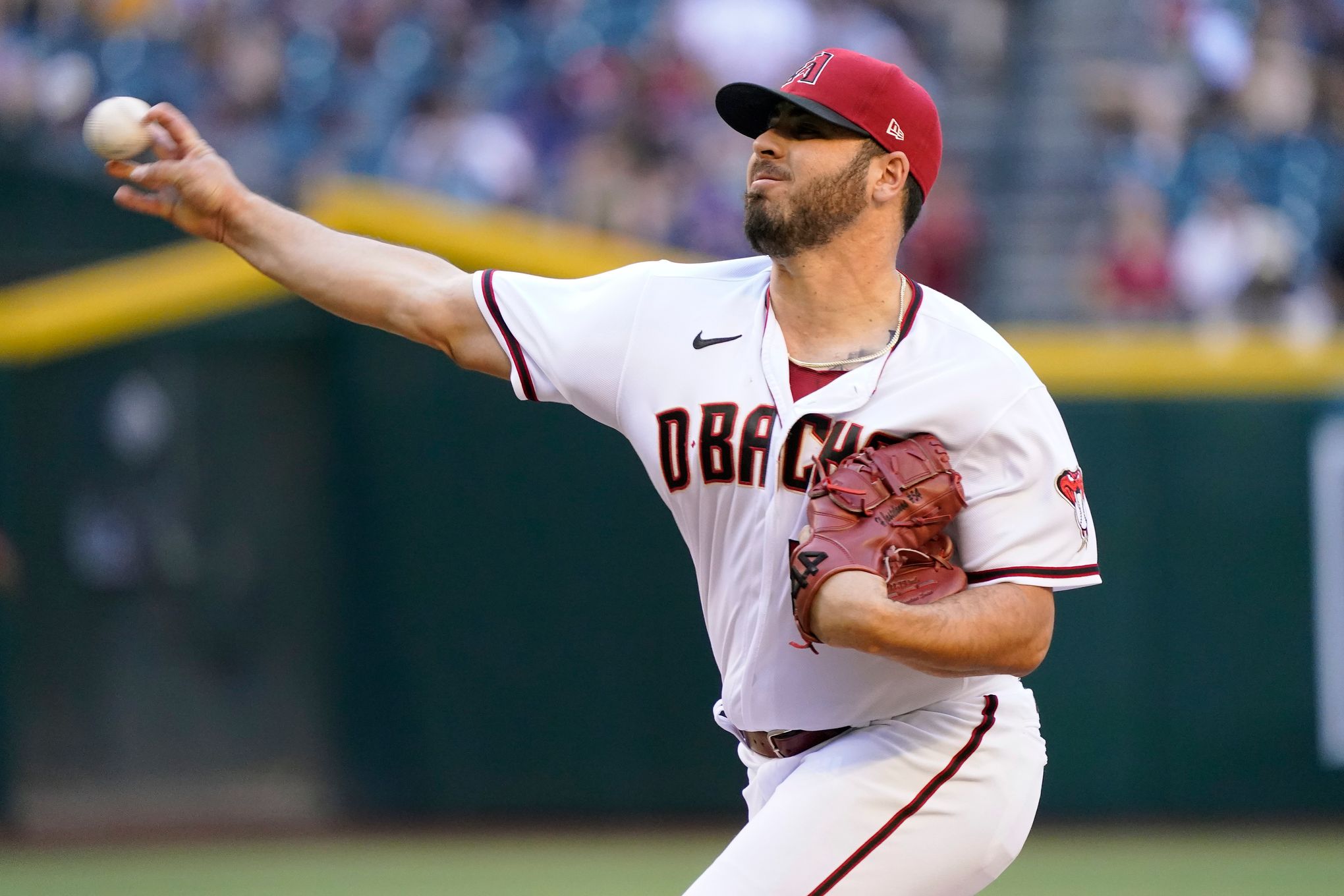 Arizona Diamondbacks pitcher Joe Mantiply throws during their