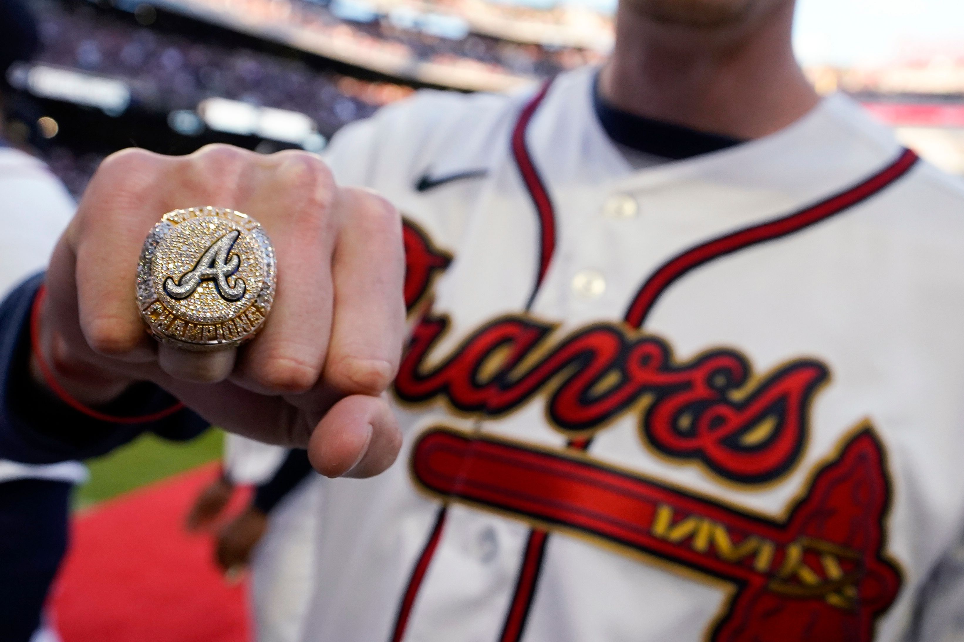 ATL 2021 Braves 13 ACUNA,JR Christmas gift Series Cubs World Replica  Champions ring set Atlanta Championship Rings with Wooden box Gifts Women  Mens