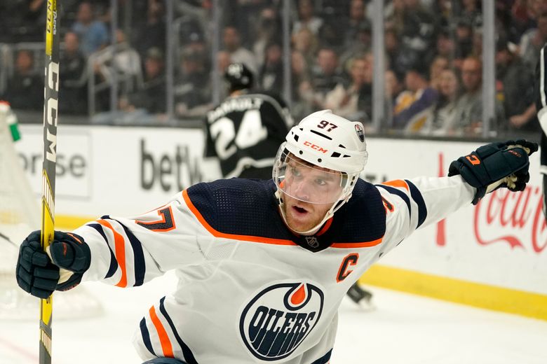After scoring his third goal of the game against the Edmonton