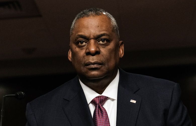 FILE – Defense Secretary Lloyd Austin appears before the Senate Armed Services Committee in Washington, April 7, 2022. Austin has said that “we want to see Russia weakened to the degree it cannot do the kinds of things that it has done in invading Ukraine.” (Michael A. McCoy/The New York Times) XNYT131 XNYT131