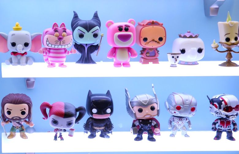 A fraction of Everett-based Funko’s product line, on display in the lobby, Thursday, Dec. 1, 2016.