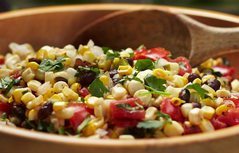 TASTE; corn salad, cucumber soup, peppers. Nancy Leson, Pacific Northwest Magazine food writer.  Story ID: