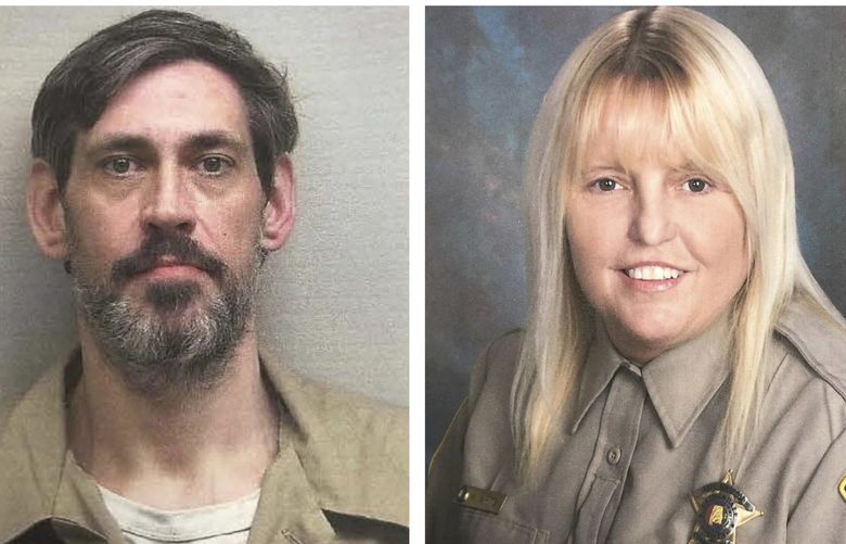 FILE – This combination of photos provided by the U.S. Marshals Service and Lauderdale County Sheriff’s Office in April 2022 shows inmate Casey White, left, and Assistant Director of Corrections Vicky White.   The former Alabama jail official on the run with the murder suspect she was accused of helping escape shot and killed herself Monday, May 9,  as authorities caught up with the pair after more than a week of searching, officials said. The man she fled with surrendered. (U.S. Marshals Service, Lauderdale County Sheriff’s Office via AP, File) NY550 NY550
