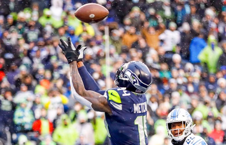 Lumen Field – Seattle Seahawks vs. Detroit Lions – 010222

Seattle Seahawks wide receiver DK Metcalf catches a 13-yard touchdown pass during the second quarter Sunday, Jan. 2, 2022, in Seattle, Wash. 219228 219228