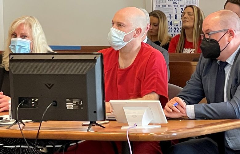 King County Superior Court jury found Jeremy Shaw, 43, guilty of first-degree murder and second-degree arson in the bludgeoning death of Steven Morphis. Is is listening to the judge during sentencing.