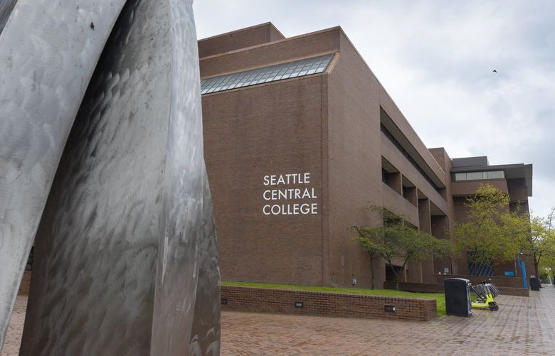 Exterior shot of Seattle Central College located at 1701 Broadway in Seattle, shot Friday, May 6, 2022.  The stainless steel sculpture at left is titled “Wind Cradle” by artist Ali Baudoin in 1976. 

Seattle Colleges are in a budget crisis, with popular programs at Seattle Central — the culinary arts and design & apparel program — being scrutinized by administrators for how much they cost to run. School leaders were looking at them to be sunset/phased out of existence to make up for a massive budget shortfall of more than $8 million dollars. A lot of factors are at play, but the drop in international students is a huge piece of what’s caused this, as well as a lack of adequate state funding for these specific trades programs. 220329