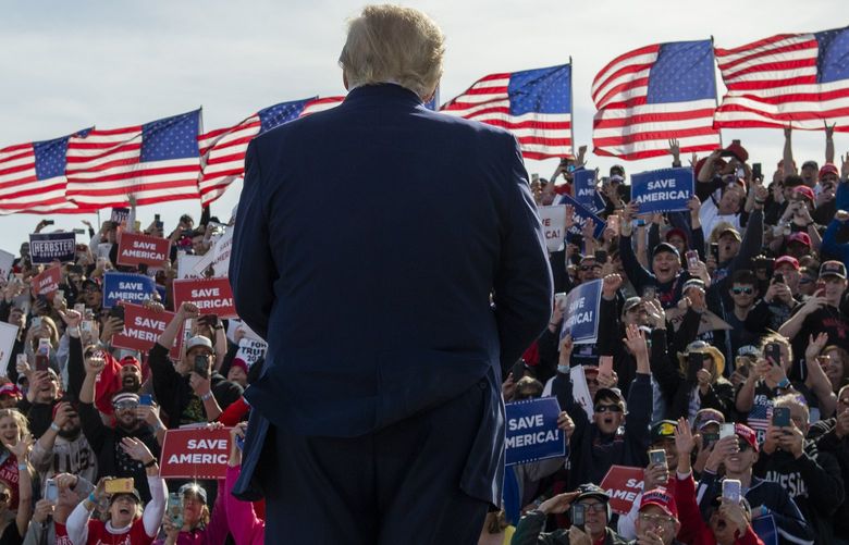 FILE â€” Donald Trump holds a rally in Greenwood, Neb. on May 1, 2022. A draft document has revealed the names of dozens of hedge funds and others behind the $1 billion private investment into Trump Media, the former presidentâ€™s fledgling social media company. (Terry Ratzlaff/The New York Times) XNYT75 XNYT75