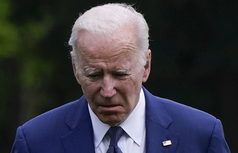 President Joe Biden arrives at the White House, in Washington, from his Asian trip, Tuesday, May 24, 2022. Biden will speak to the nation to address the mass shooting at Robb Elementary School in Uvalde, Texas, later in the evening. (AP Photo/Manuel Balce Ceneta) DCMC309 DCMC309