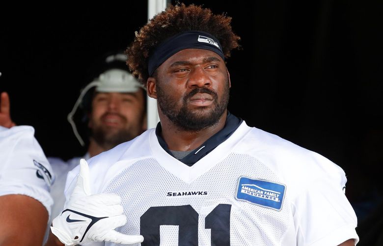 VMAC – Seattle Seahawks OTAs – Day one – 052322
Defensive end L.J. Collier heads out onto the field during OTAs Monday, May 23, 2022, in Renton, Wash. 220449