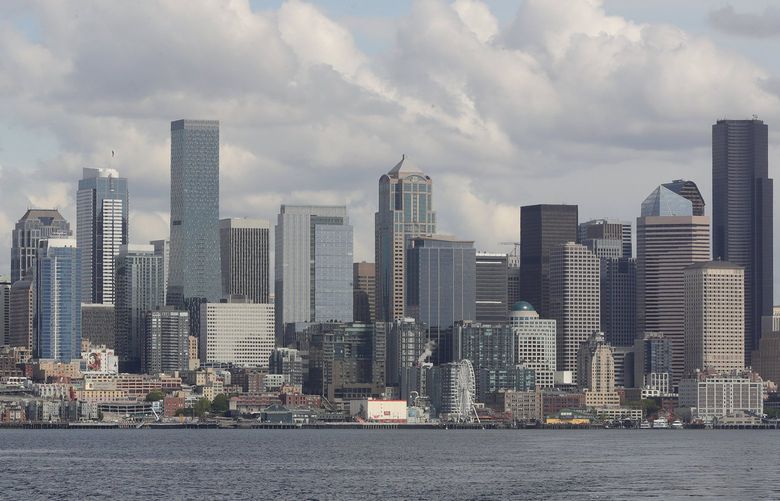 The Seattle skyline photographed from the Seattle to Bainbridge ferry, April 30, 2022.

LO LO LO 220294