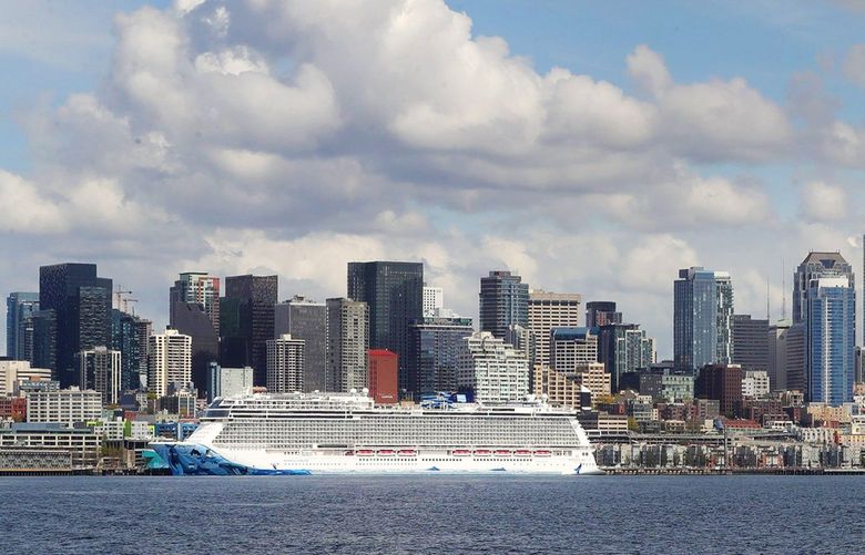 Standing out against the Seattle skyline, the Cruise Ship Norwegian Bliss sits docked in downtown Seattle after completing its first trip of the season to Alaska, April 30, 2022.
LO LO LO 220294