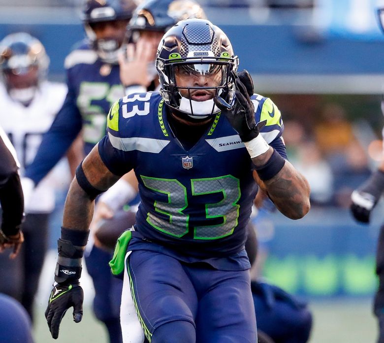 Jamal Adams of the Seattle Seahawks looks on before their game