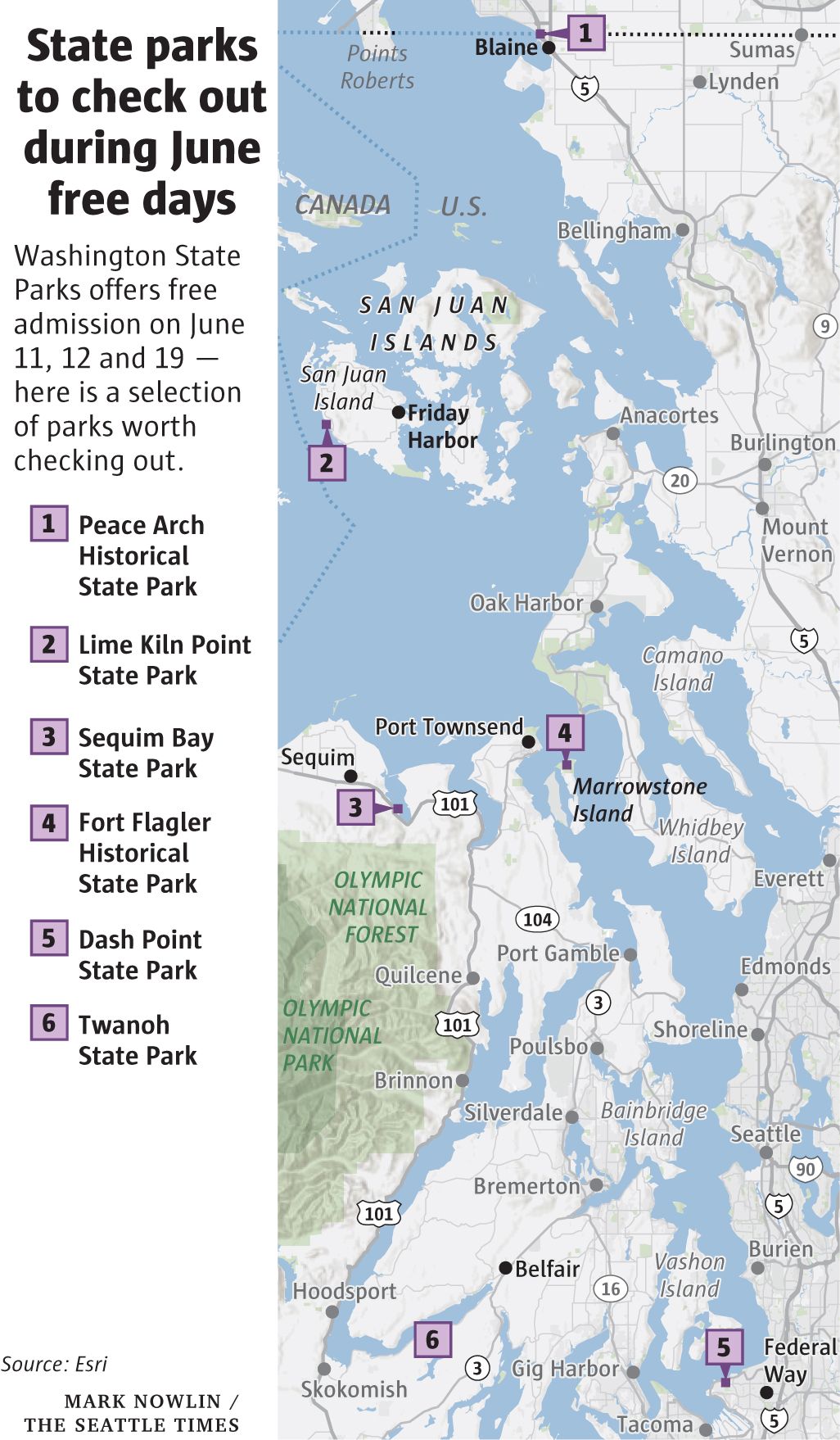 Beach Washington State Parks Map - State Parks June