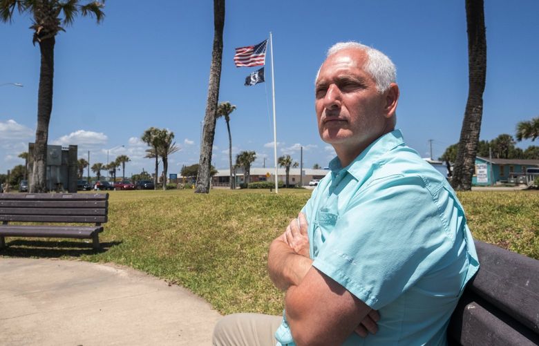 Joe Bruno, who worked at Wells Fargo for more than two decades before he was fired last year, in Flagler Beach, Fla., on April 28, 2022. He says the bank retaliated against him for objecting to fake interviews. (Malcolm Jackson/The New York Times) XNYT43 XNYT43