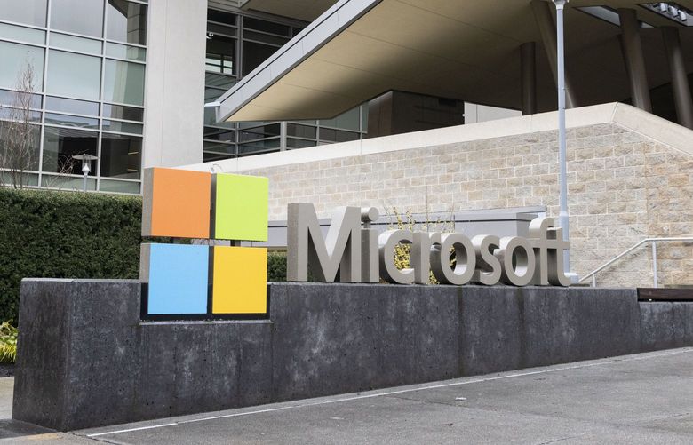 Microsoft’s west campus in Redmond on Monday, Feb. 14, 2022.