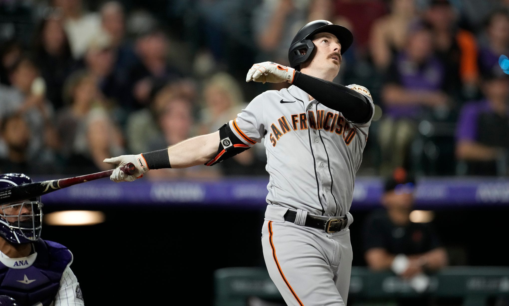 San Francisco Giants starting pitcher John Brebbia throws to the plate  during the first inning of a baseball game against the Los Angeles Dodgers  Tuesday, Sept. 6, 2022, in Los Angeles. (AP