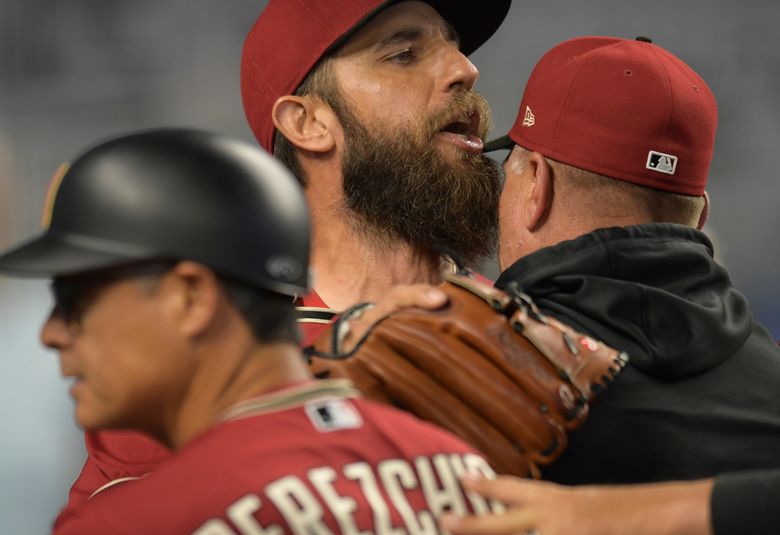 Arizona's Bumgarner ejected after 1st inning at Miami