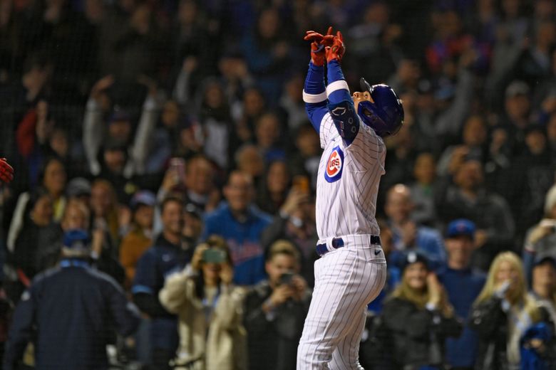 Pittsburgh Pirates' Daniel Vogelbach reacts after striking out during the  second inning of the team's baseball game against the Chicago Cubs on  Tuesday, May 17, 2022, in Chicago. The Cubs won 7-0. (