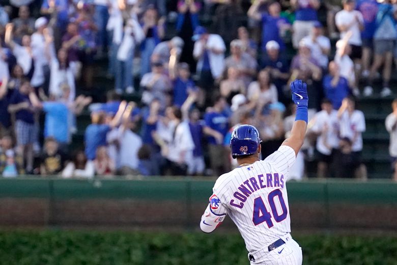 Willson Contreras Game-Used Jersey -- Contreras 10th Home Run of