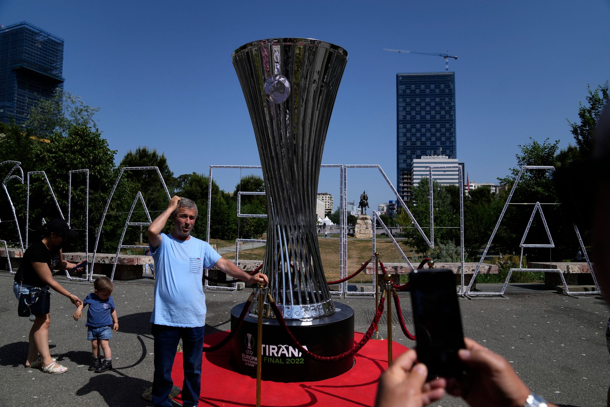 Tirana, Italy. 12th July, 2022. Albano Aleksi of Kf Tirana during the first  round of UEFA Champions League 2022-2023, football match between Kf Tirana  and F91 Dudelange at Air Albania Stadium/Arena Kombetare